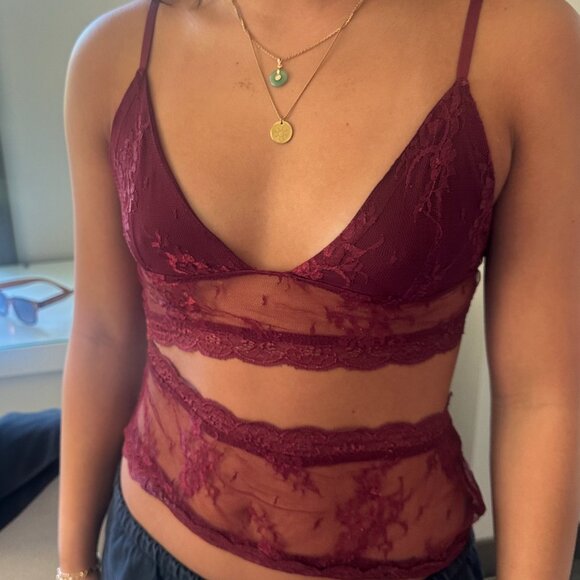 Edikted Tops - Spice Cut Out Sheer Lace Tank Top Small